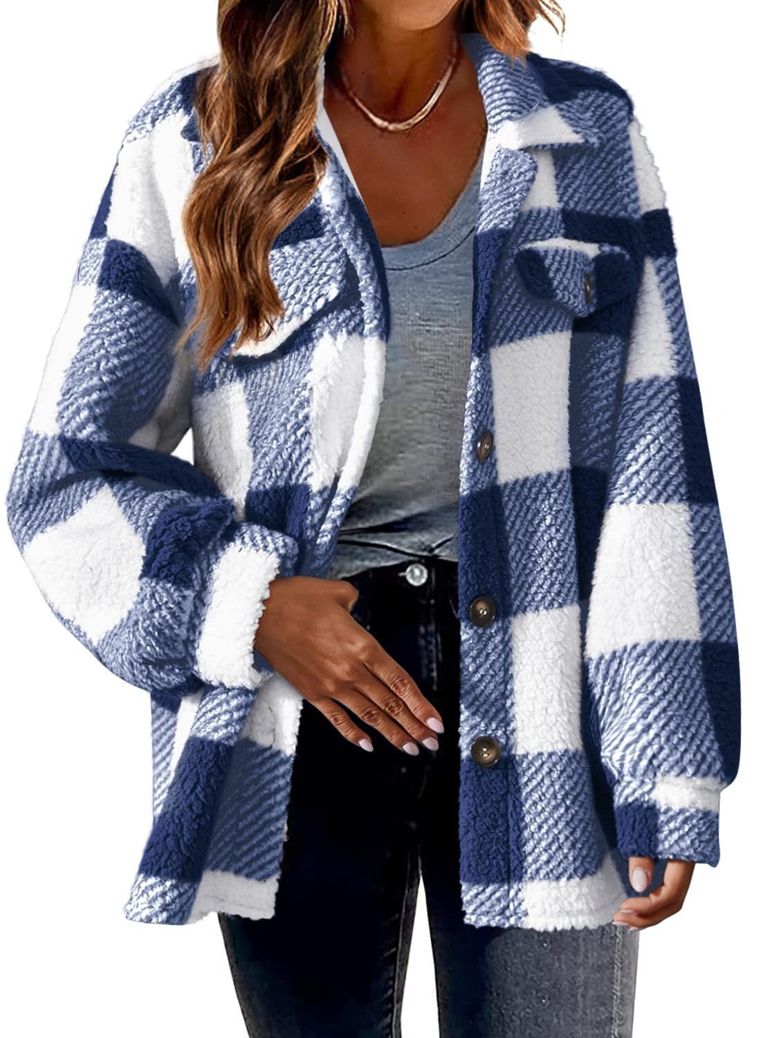 Women's Plaid Regular Loose Jacket