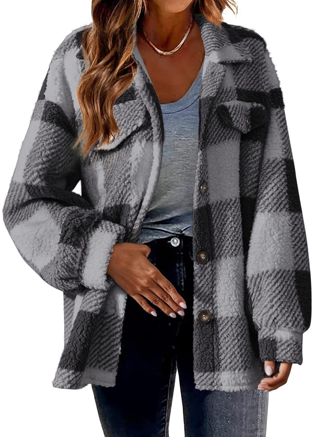 Women's Plaid Regular Loose Jacket