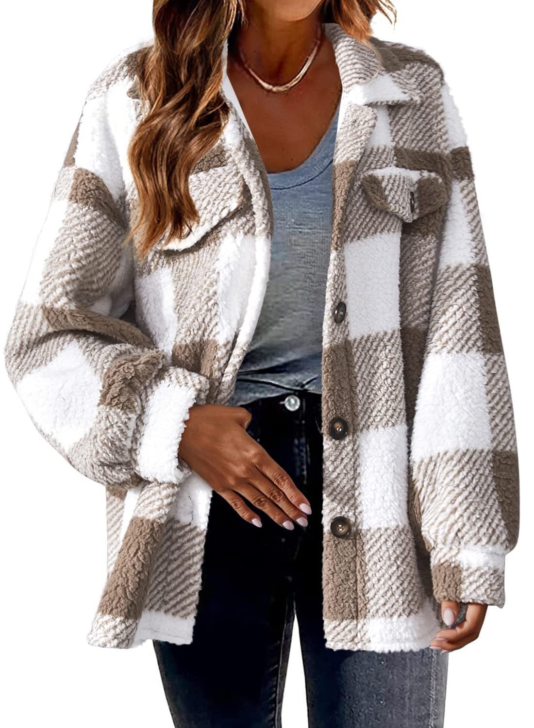 Women's Plaid Regular Loose Jacket