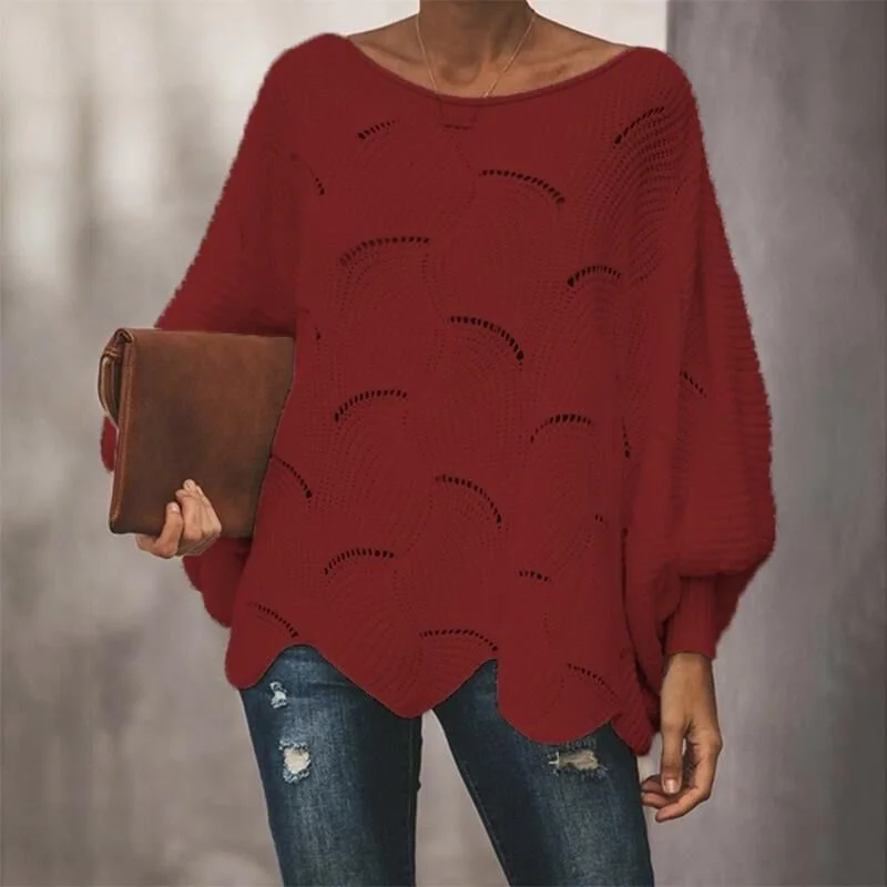 Women Yarn/Wool Yarn Plain Long Sleeve Comfy Casual Sweater