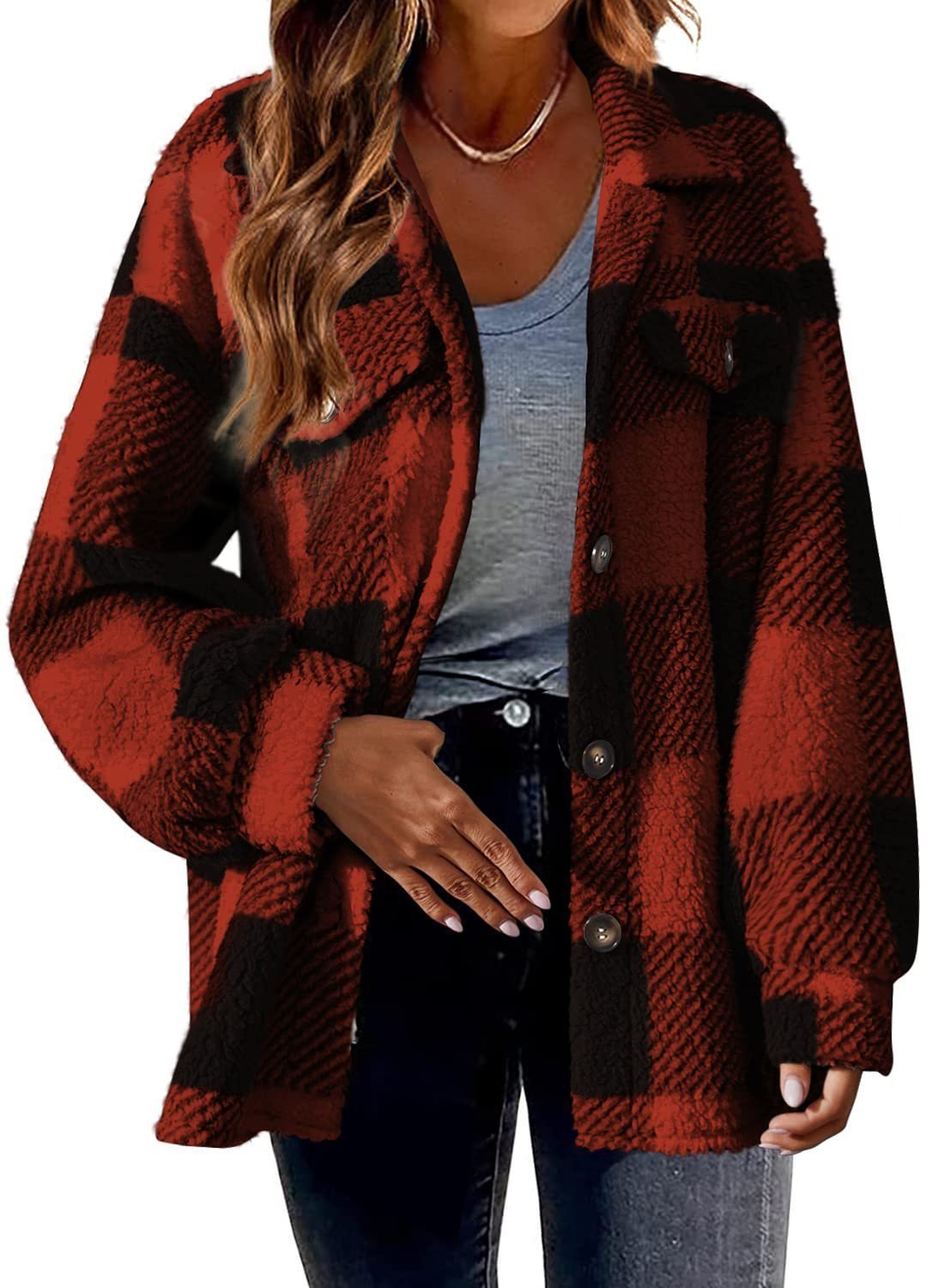 Women's Plaid Regular Loose Jacket