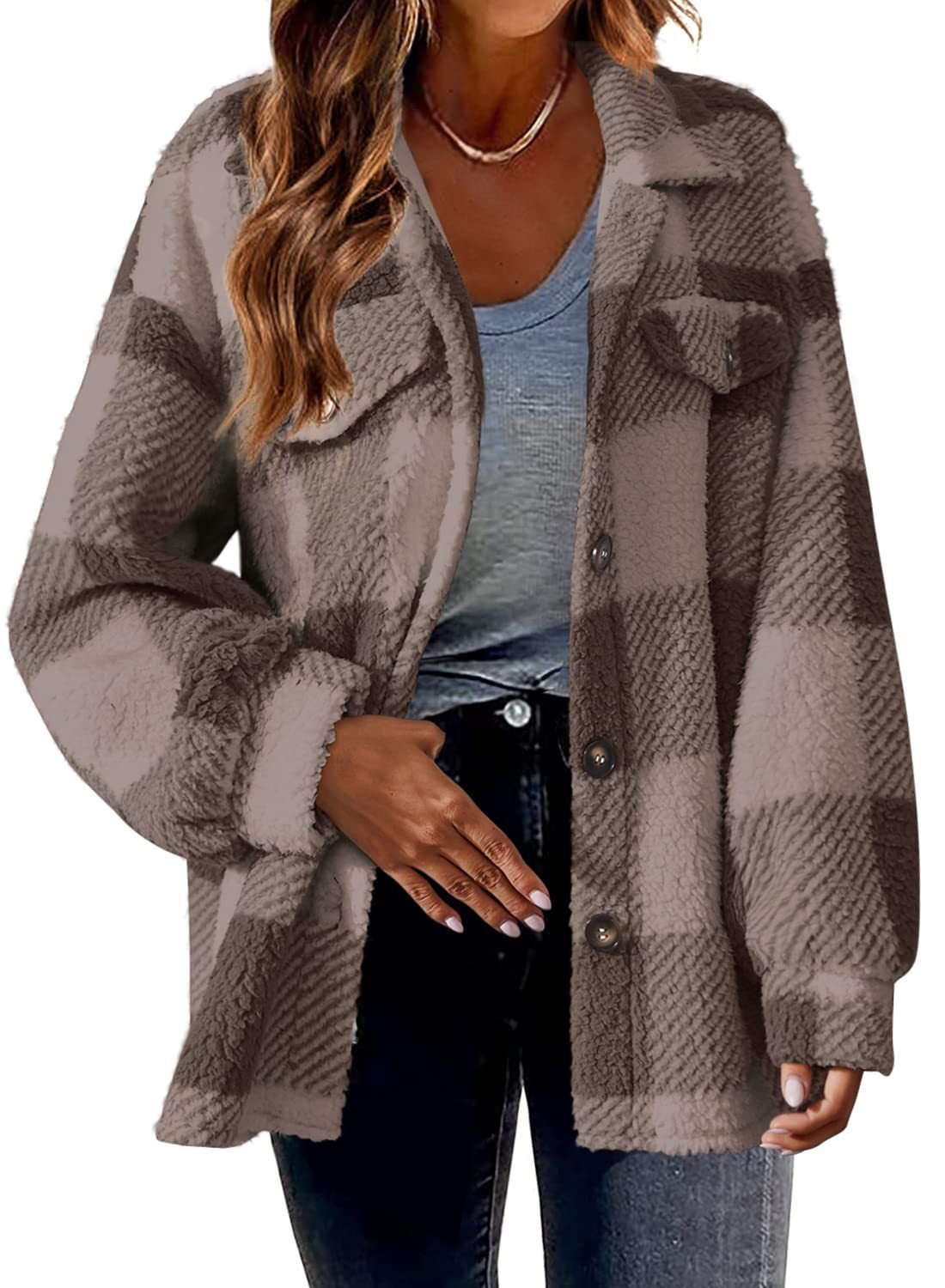 Women's Plaid Regular Loose Jacket