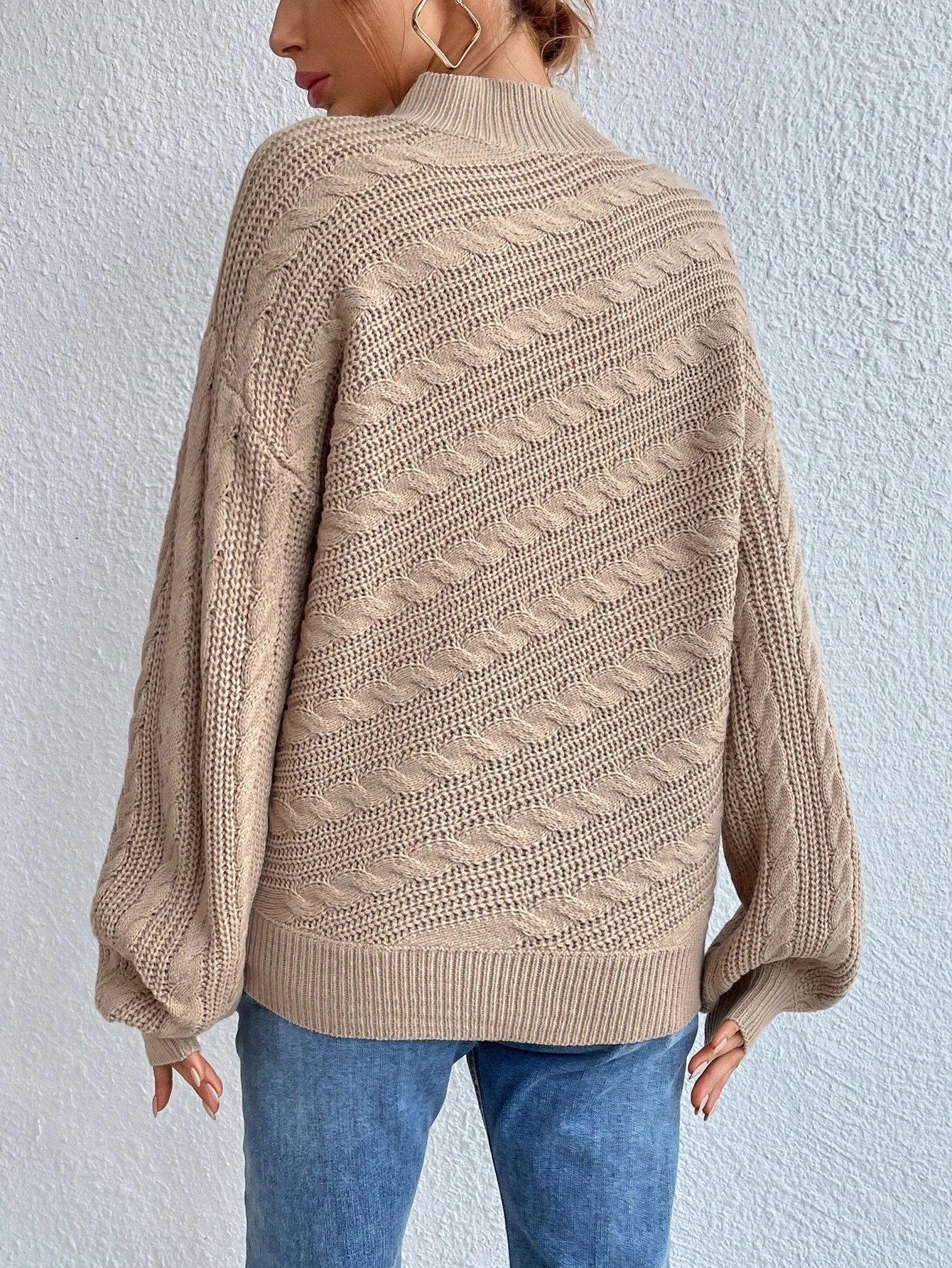 Women Wool/Knitting Plain Long Sleeve Comfy Casual Sweater