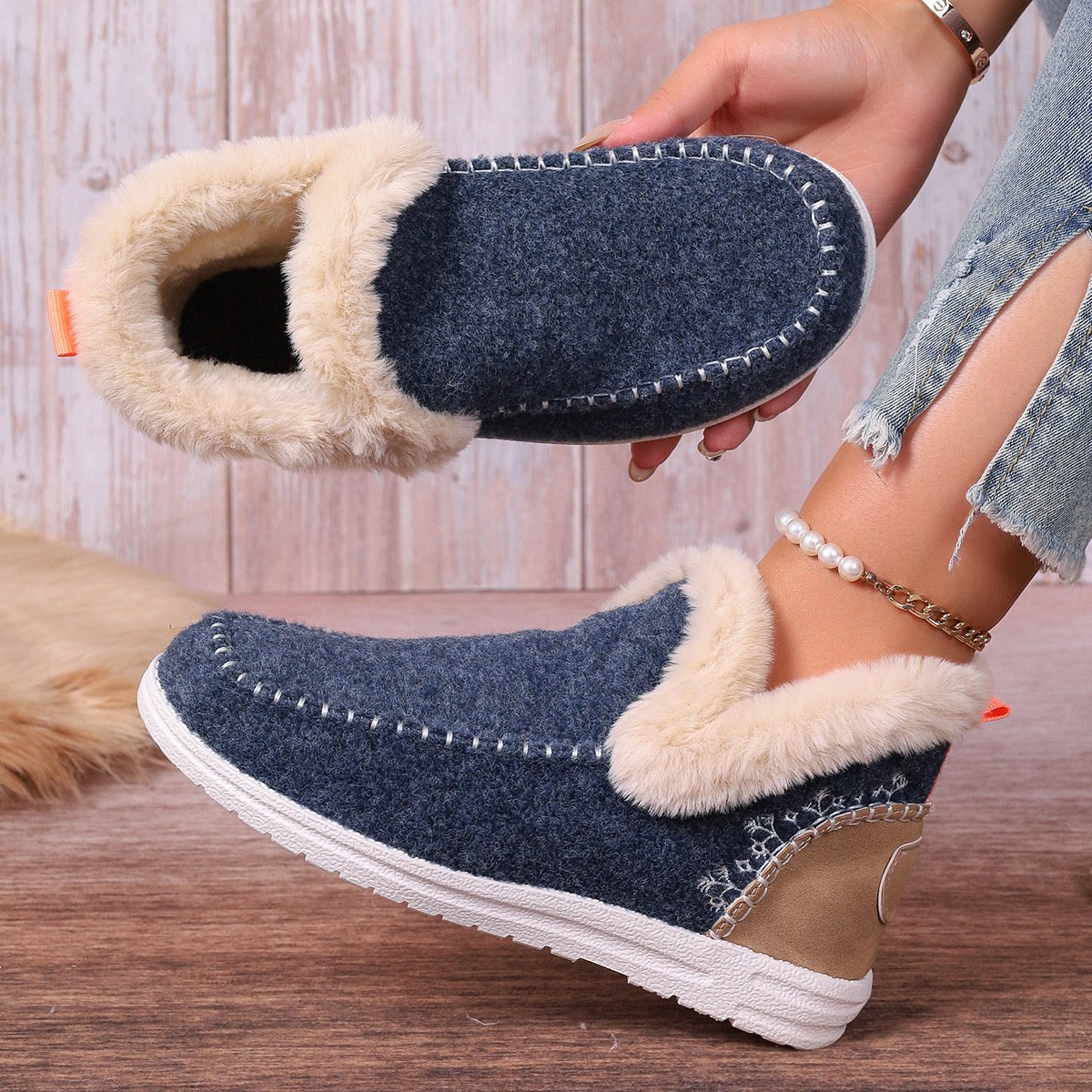 Casual Plain Slip On Flat Heel Snow Boots