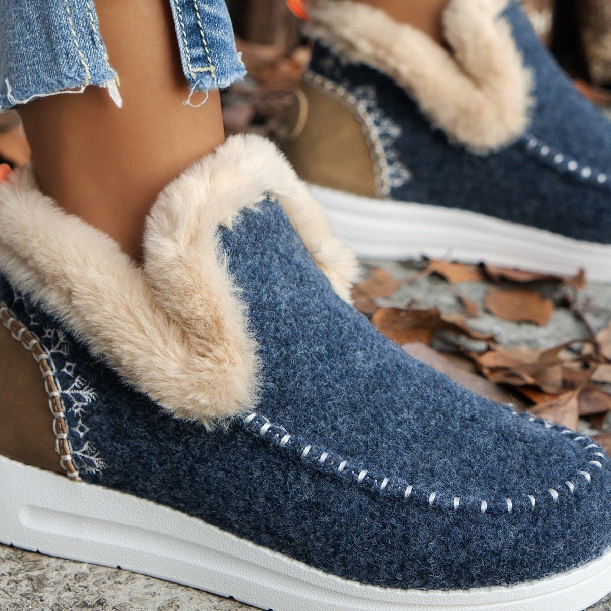 Casual Plain Slip On Flat Heel Snow Boots