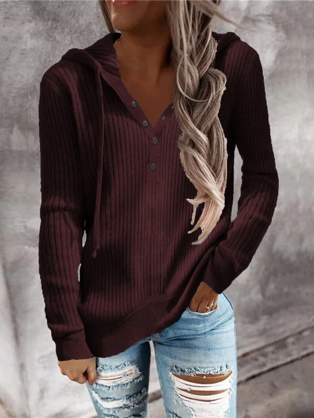 Women Wool/Knitting Plain Long Sleeve Comfy Casual Sweater