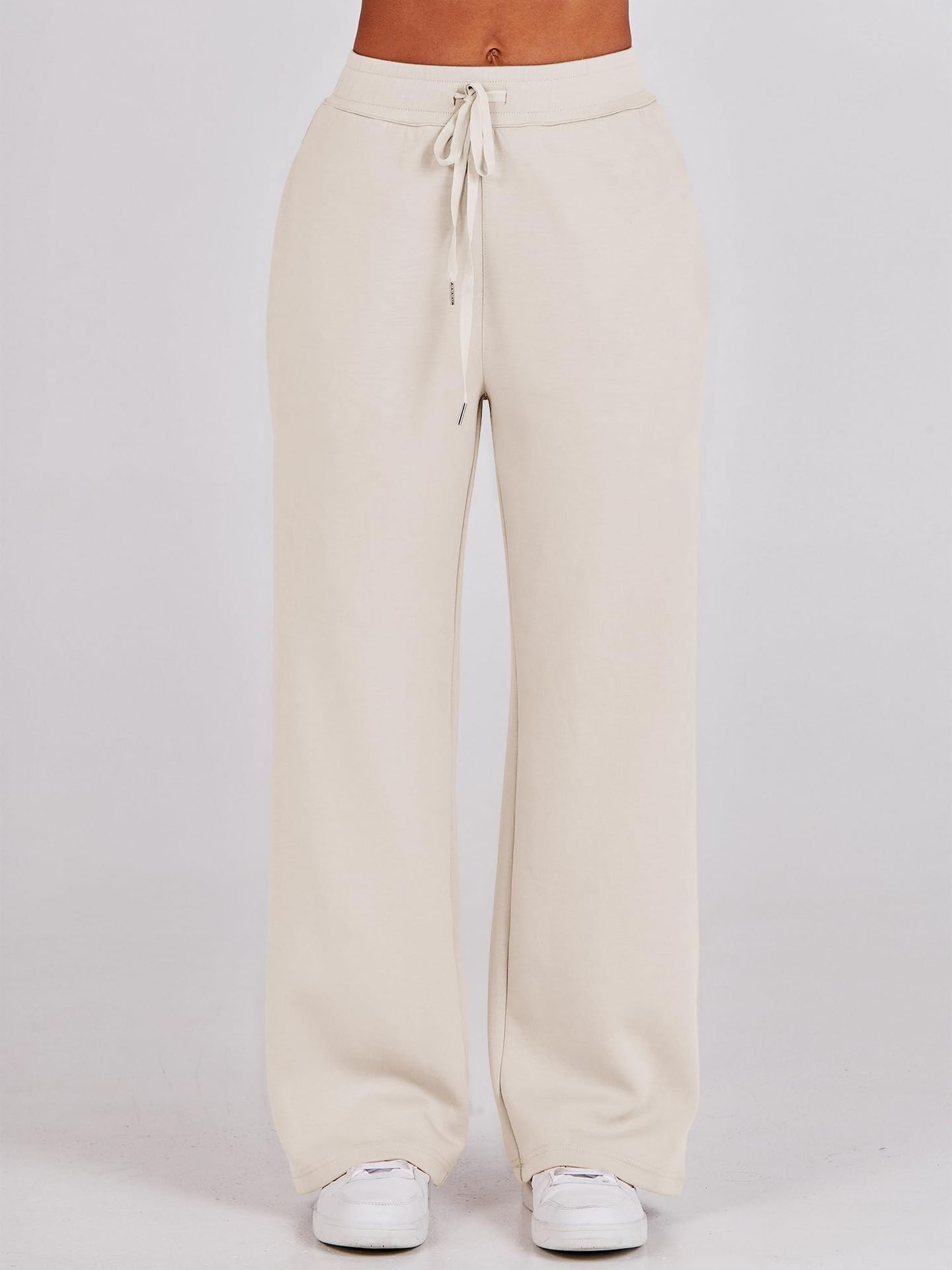 Women Plain Two-Piece Set Daily Long Sleeve Casual Spring/Fall Top With Pants Matching Set