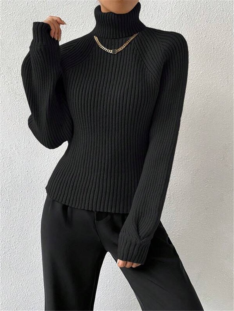 Women Yarn/Wool Yarn Plain Long Sleeve Comfy Casual Sweater