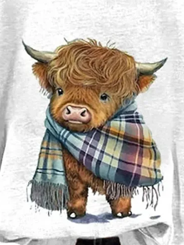 Casual Cute West Highland Cow Hoodie