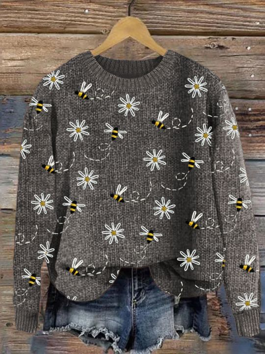 Women Knitted Animal Long Sleeve Comfy Casual Sweater