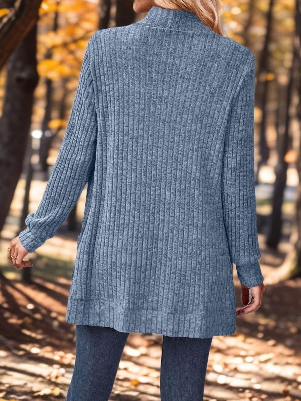 Women Plain Long Sleeve Comfy Casual Cardigan