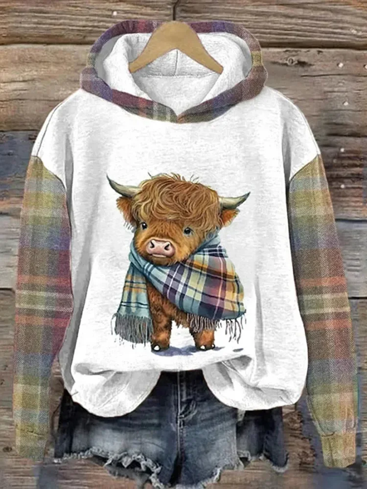 Casual Cute West Highland Cow Hoodie