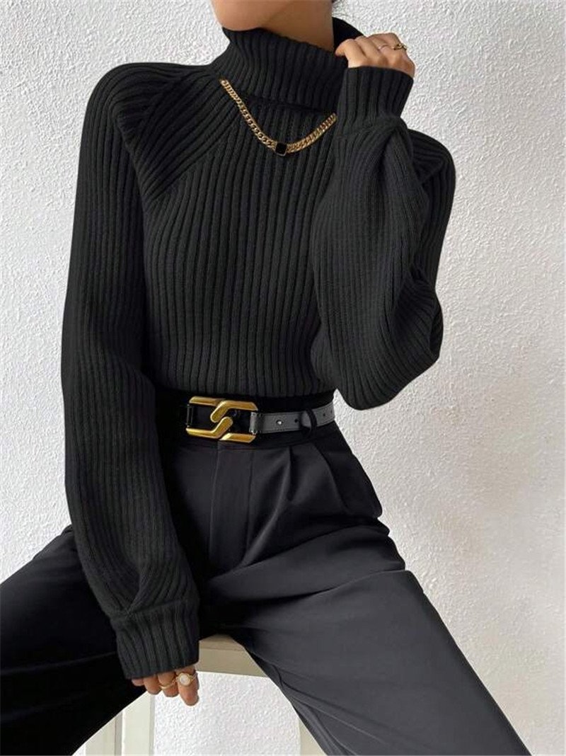 Women Yarn/Wool Yarn Plain Long Sleeve Comfy Casual Sweater