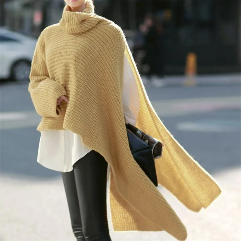 Women Yarn/Wool Yarn Plain Long Sleeve Comfy Casual Sweater