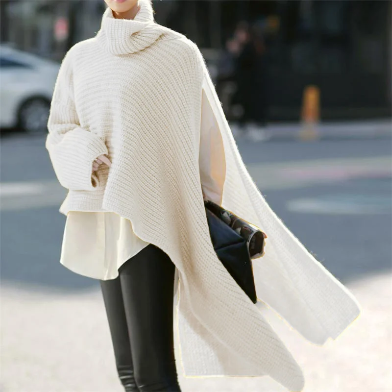 Women Yarn/Wool Yarn Plain Long Sleeve Comfy Casual Sweater