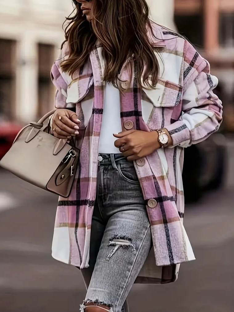 Women's Plaid Thicken Loose Jacket