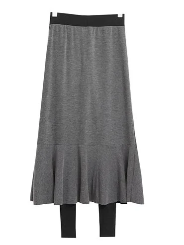 Casual Plain A-Line Mid Waist Maxi Skirt