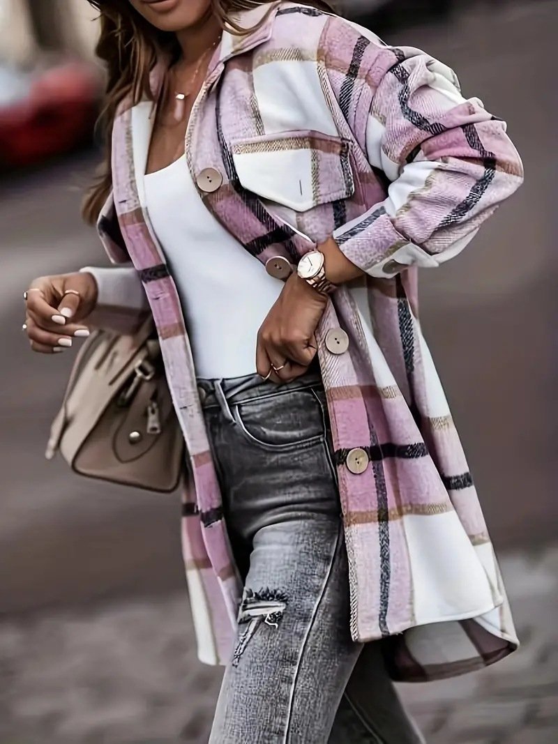 Women's Plaid Thicken Loose Jacket