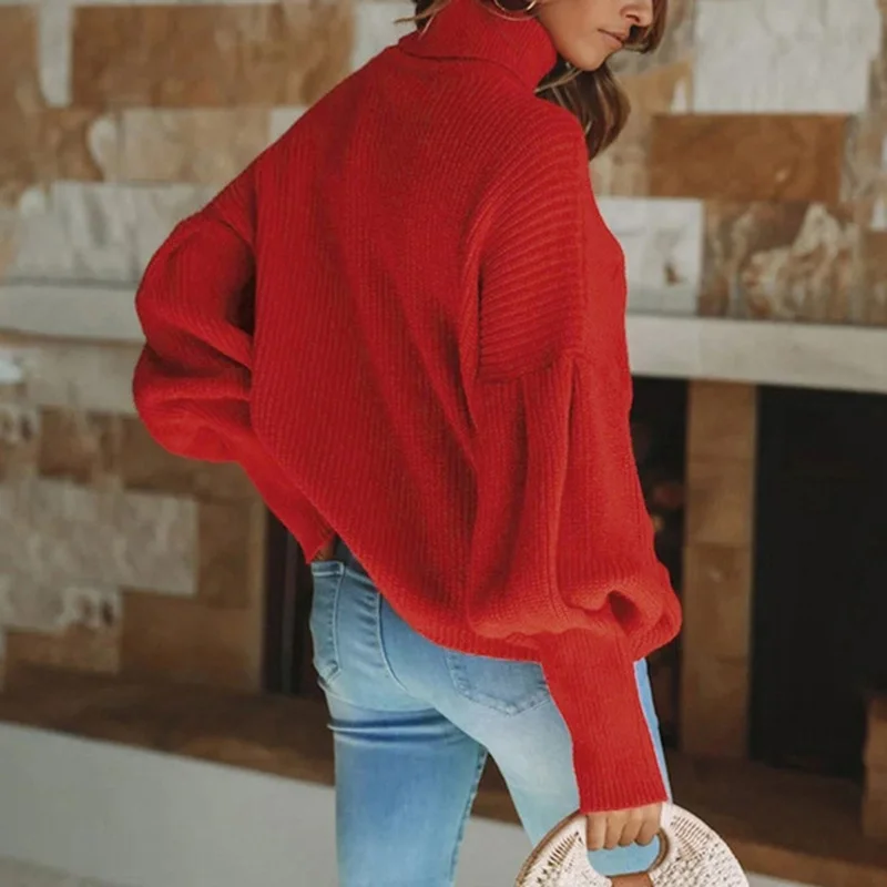 Women Yarn/Wool Yarn Plain Long Sleeve Comfy Casual Sweater