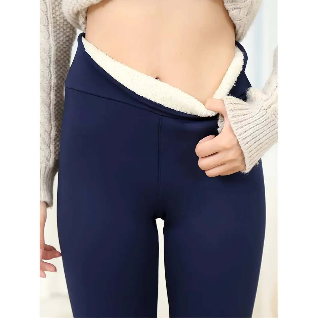 Casual Plain Soft Clouds Fleece Leggings