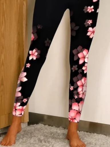 Casual Floral Long Leggings