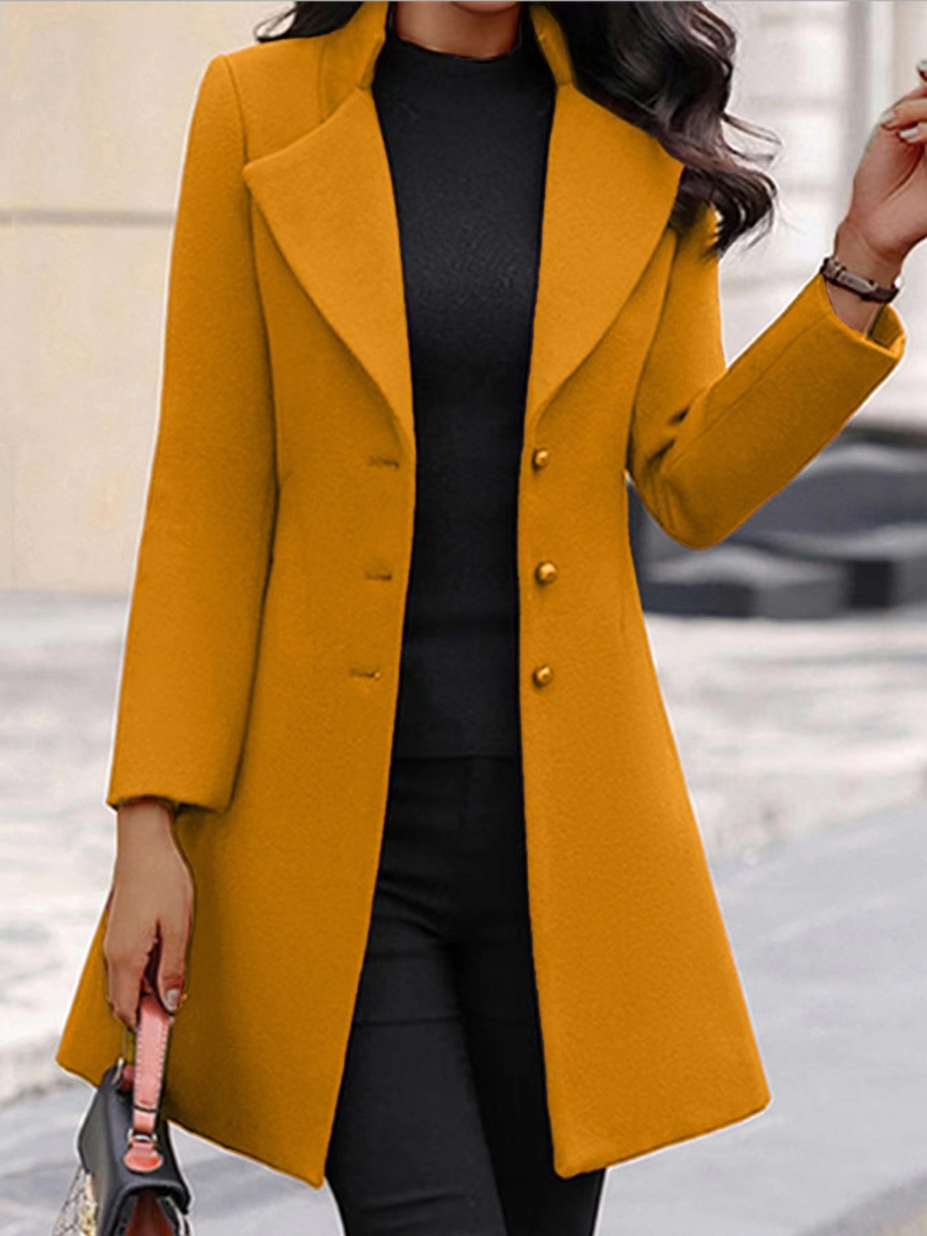 Women's Plain Regular Regular Fit Coat