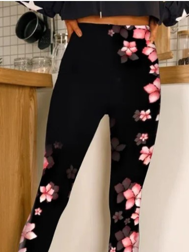 Casual Floral Long Leggings