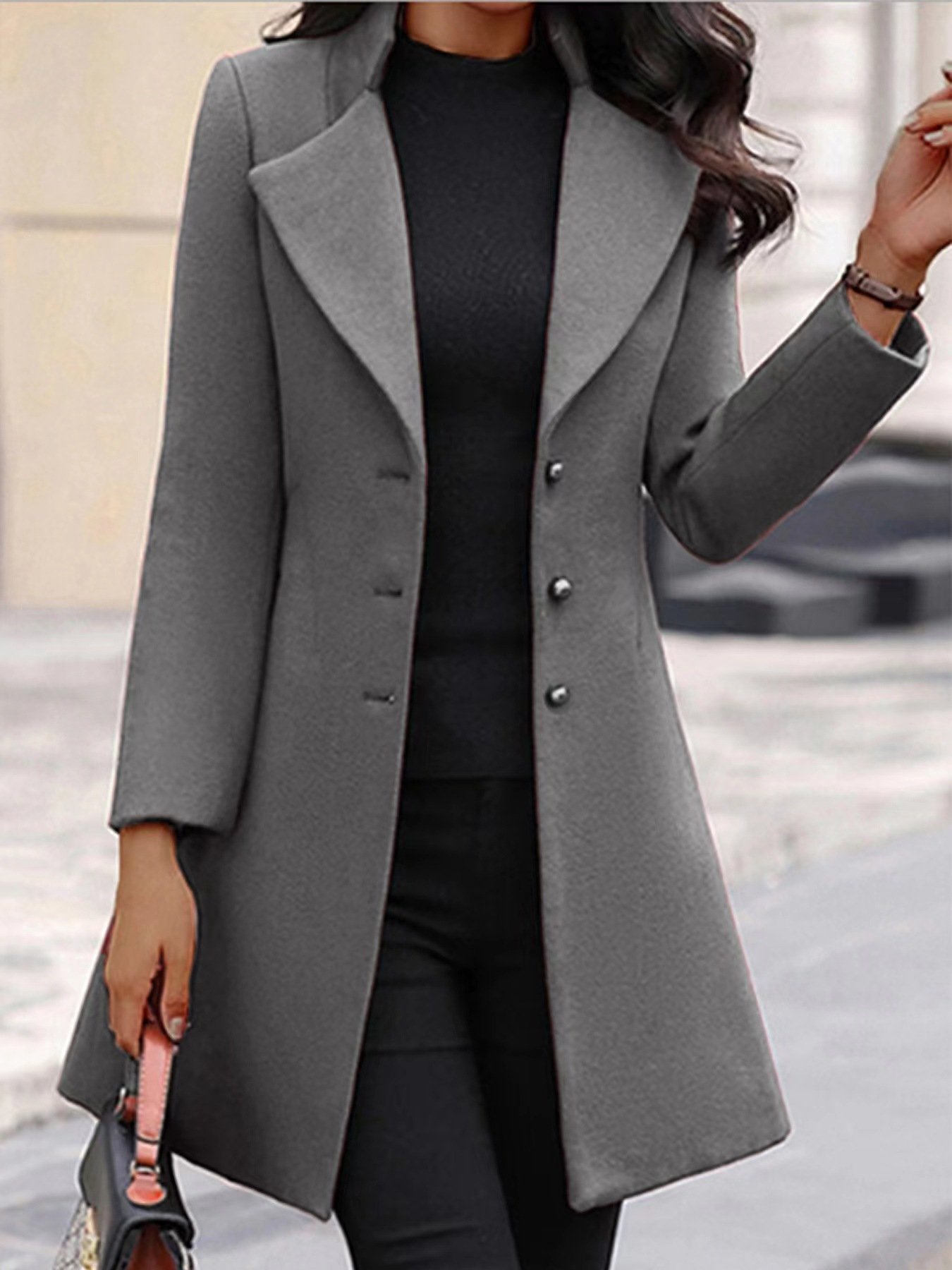 Women's Plain Regular Regular Fit Coat