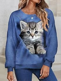 Casual Crew Neck Ombre Sweatshirt Zipper