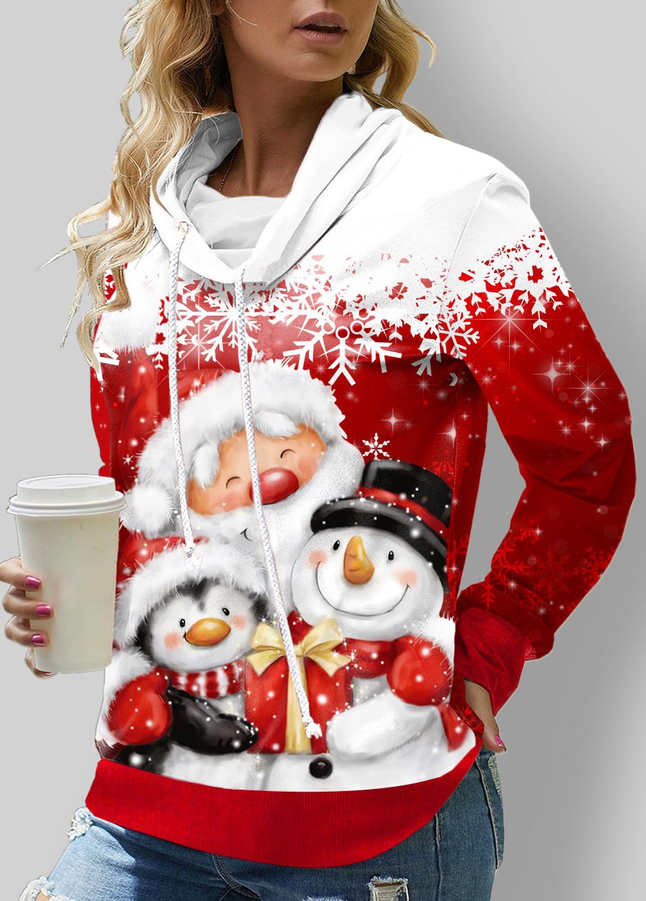 Casual Hoodie Christmas Sweatshirt Zipper