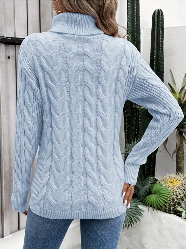 Women Plain Long Sleeve Comfy Casual Sweater