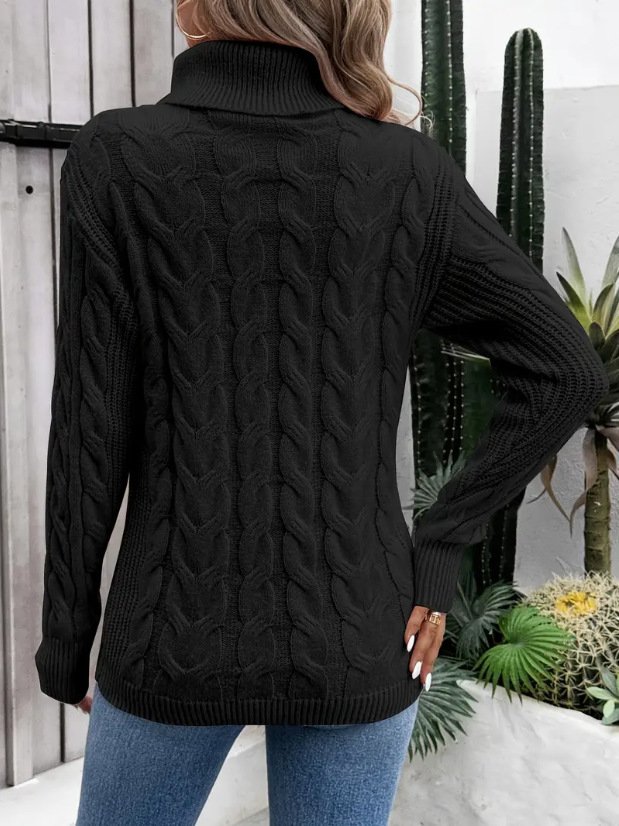 Women Plain Long Sleeve Comfy Casual Sweater