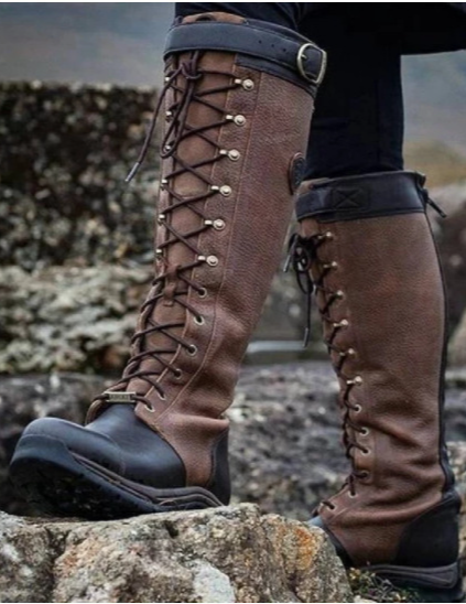 Vintage Plain Wearable Zipper Block Heel Combat Boots