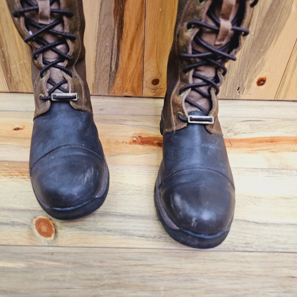 Vintage Plain Wearable Zipper Block Heel Combat Boots