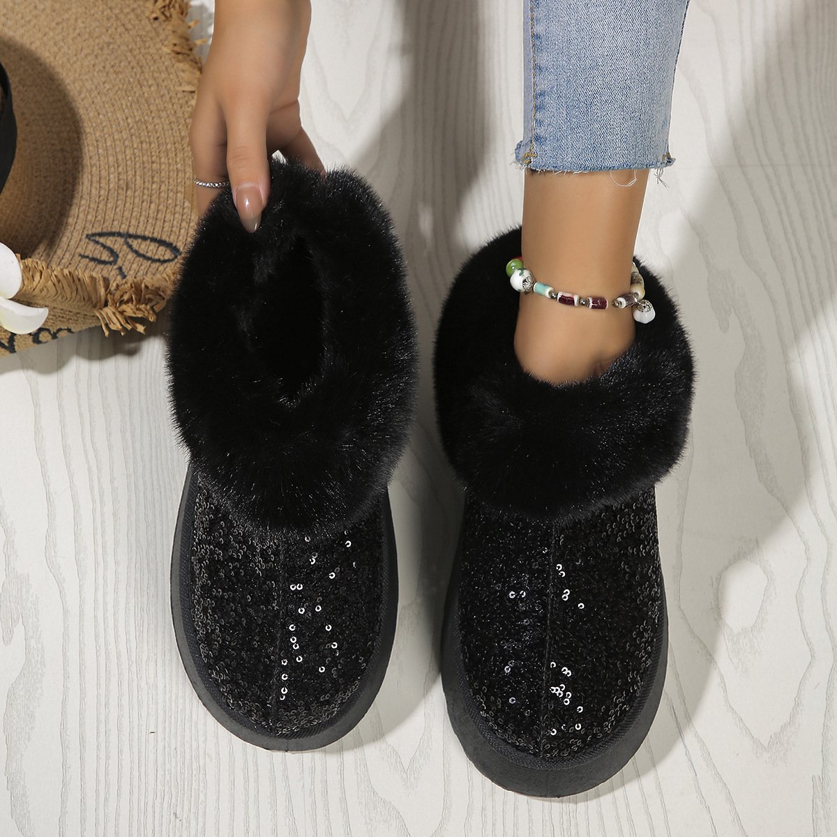 Casual Plain Slip On Flat Heel Snow Boots