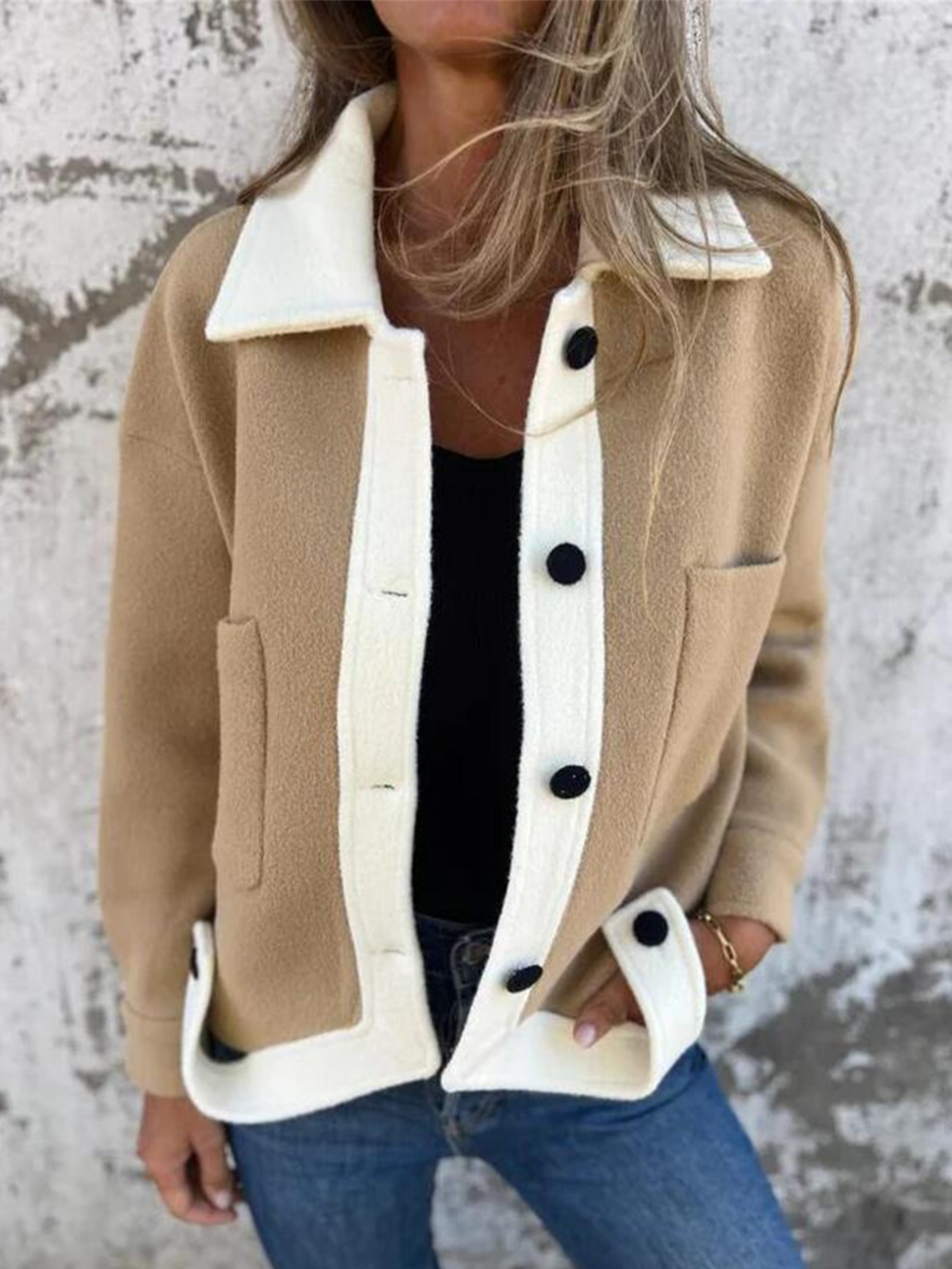 Women's Plain Regular Loose Jacket