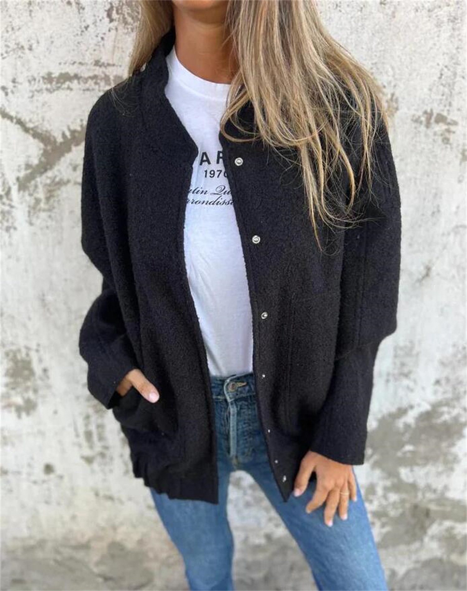 Women's Plain Regular Loose Jacket