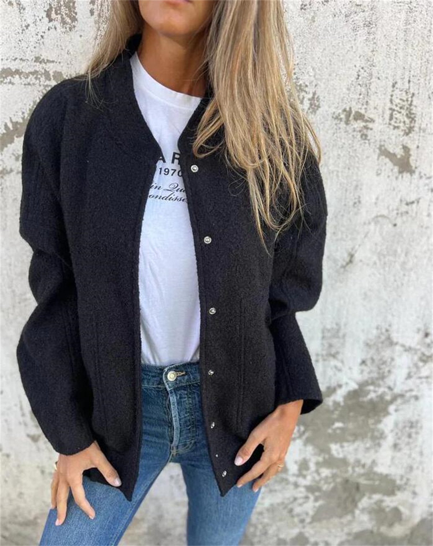 Women's Plain Regular Loose Jacket