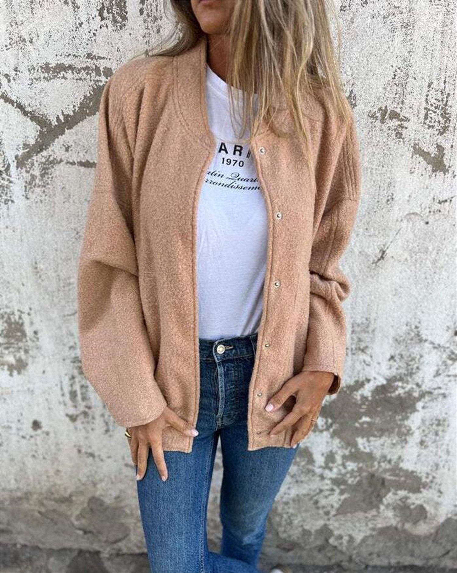 Women's Plain Regular Loose Jacket