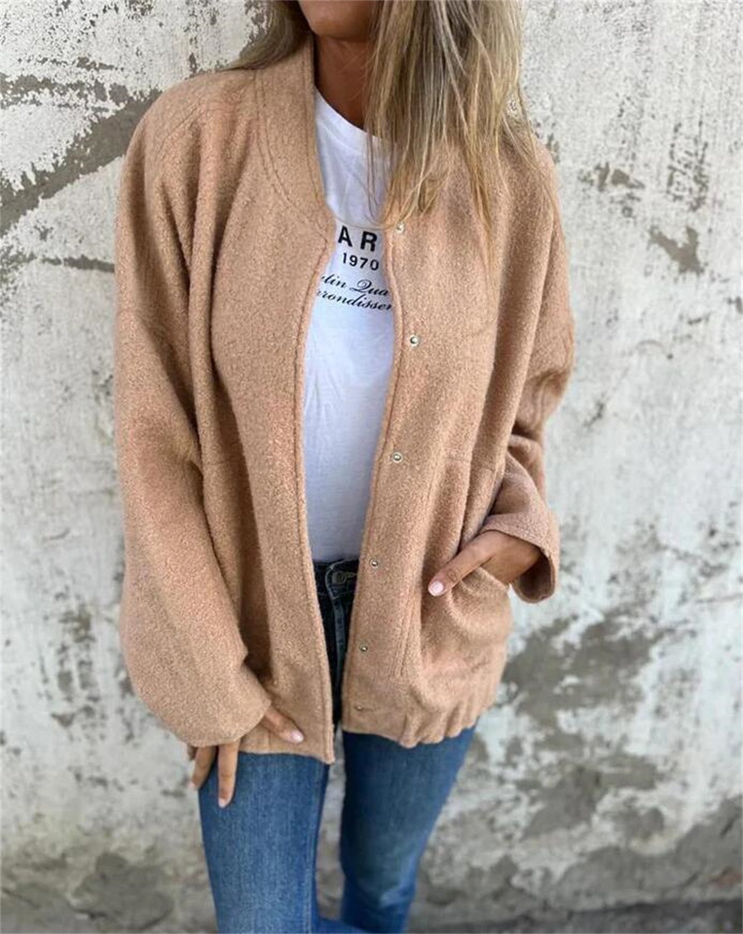 Women's Plain Regular Loose Jacket