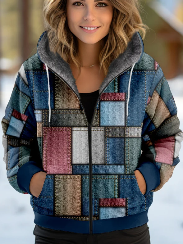 Women's Plaid Thicken Loose Jacket