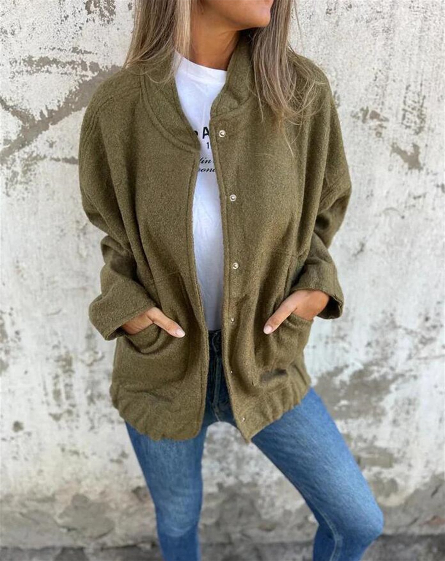 Women's Plain Regular Loose Jacket