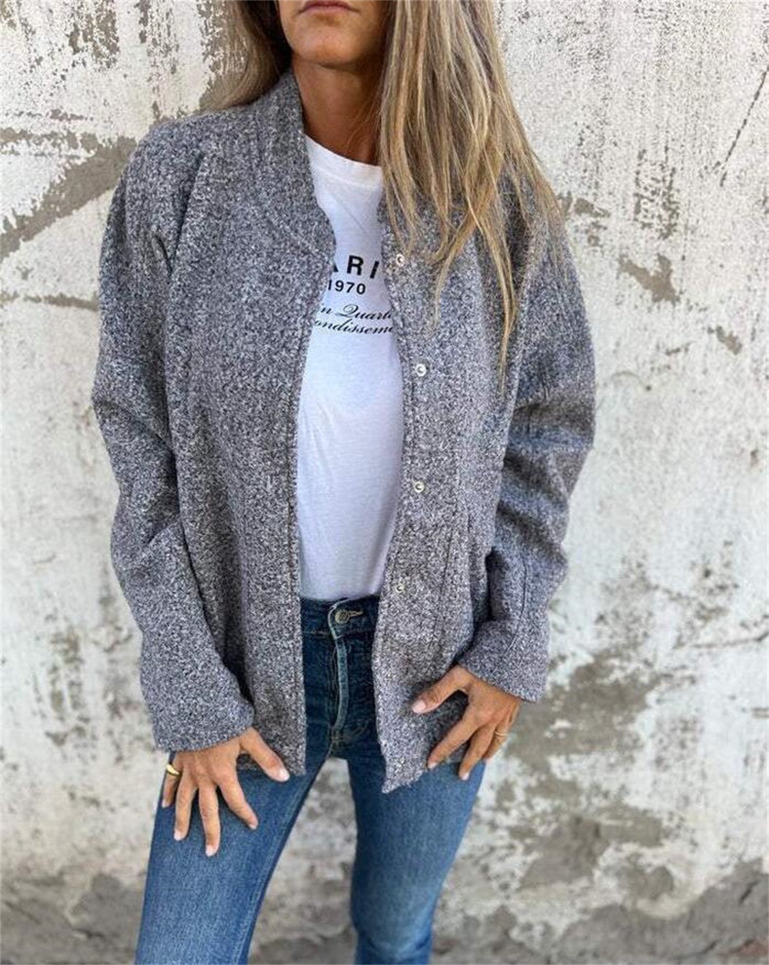 Women's Plain Regular Loose Jacket