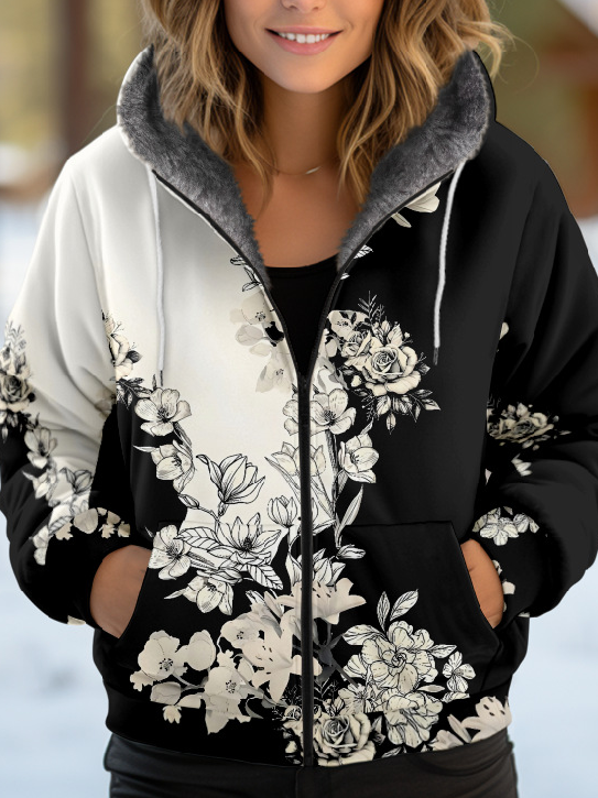 Women's Floral Thicken Loose Jacket