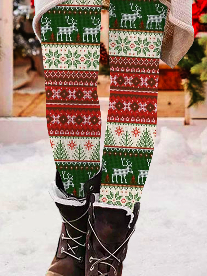 Casual Christmas Long Leggings