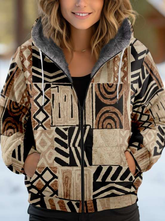 Women's Geometric Thicken Loose Jacket