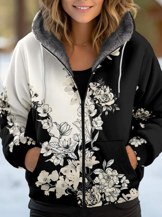 Women's Floral Thicken Loose Jacket