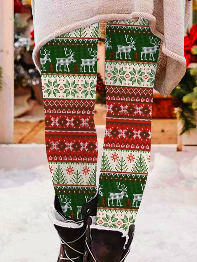 Casual Christmas Long Leggings