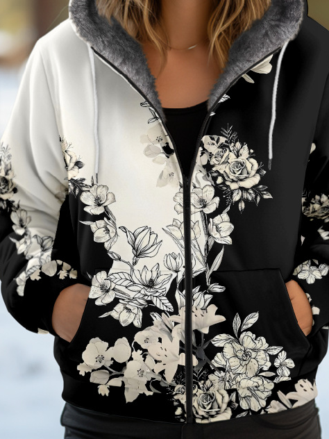 Women's Floral Thicken Loose Jacket