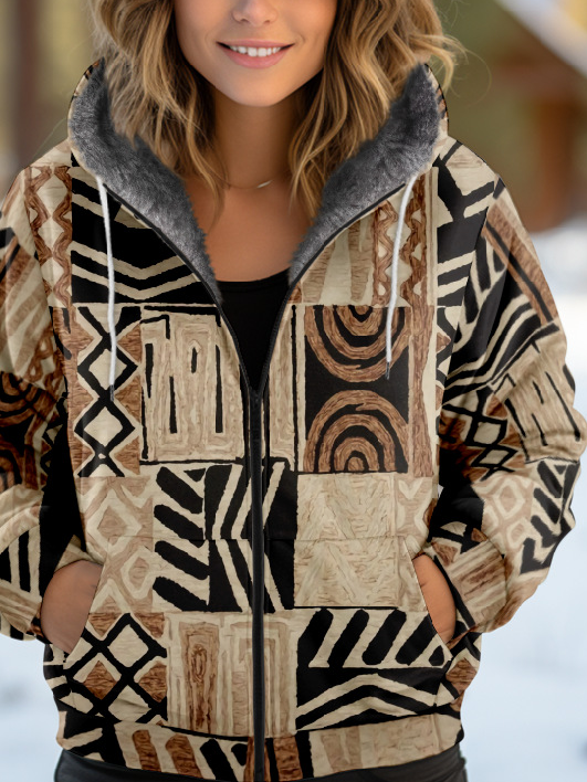 Women's Geometric Thicken Loose Jacket